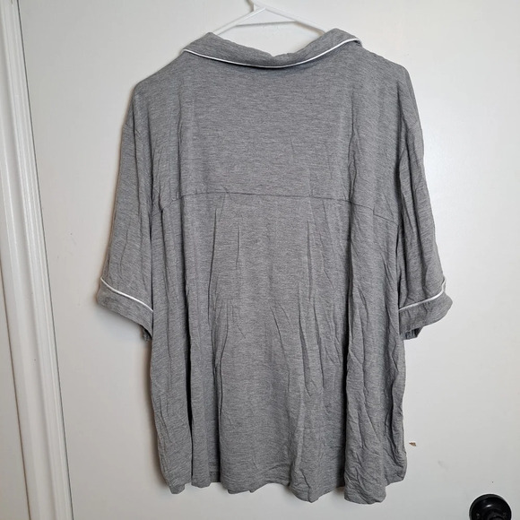 NEW Cozy Earth Women's Grey Bamboo Button Up Soft Shirt Pajama Top Size 3XL - Picture 3 of 7